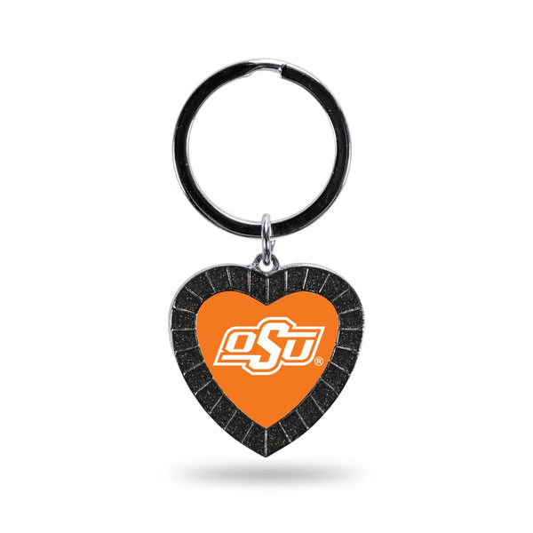 Wholesale Oklahoma State Black Rhinestone Heart Keychain