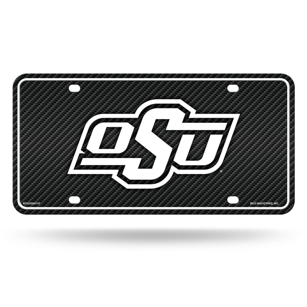 Wholesale Oklahoma State - Carbon Fiber Design - Metal Auto Tag