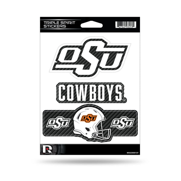 Wholesale Oklahoma State - Carbon Fiber Design - Triple Spirit Stickers