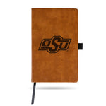 Wholesale Oklahoma State ¬†Laser Engraved Brown Notepad With Elastic Band - Generic