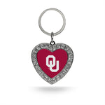 Wholesale Oklahoma University Rhinestone Heart Key Chain