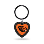 Wholesale Oregon State Black Rhinestone Heart Keychain
