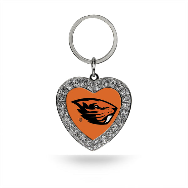 Wholesale Oregon State Rhinestone Heart Keychain