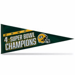 Wholesale Packers 4 Time Super Bowl Champs Soft Felt Carded Pennant (12X30)