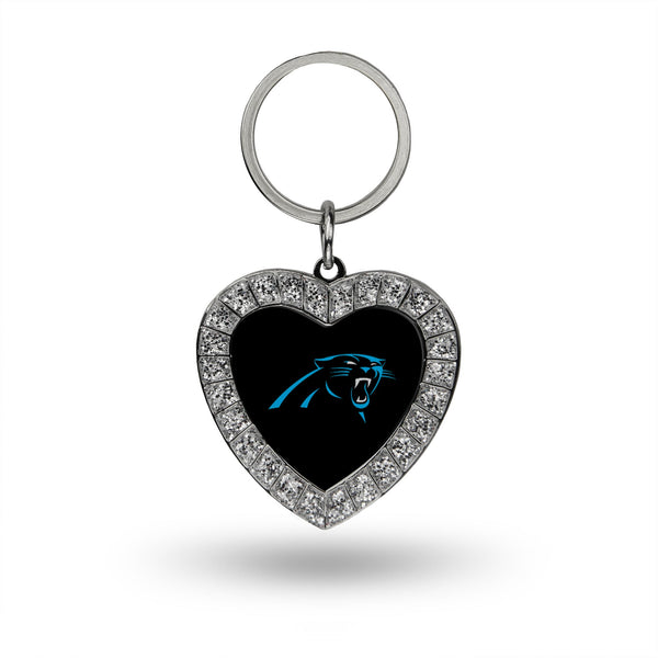 Wholesale Panthers Rhinestone Heart Keychain