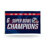 Wholesale Patriots 6 Time Super Bowl Champs Banner Flag