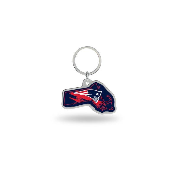 Wholesale Patriots - Massachusetts State Shaped Keychain