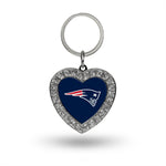 Wholesale Patriots Rhinestone Heart Keychain