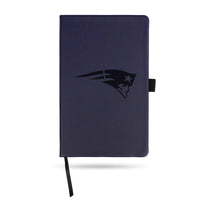 Wholesale Patriots Team Color Laser Engraved Notepad W/ Elastic Band - Navy
