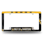 Wholesale Penguins : 5 Time Stanley Cup Champs All Over Chrome Frame