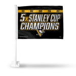 Wholesale Penguins : 5 Time Stanley Cup Champs Car Flag