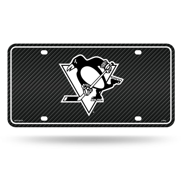 Wholesale Penguins - Carbon Fiber Design - Metal Auto Tag