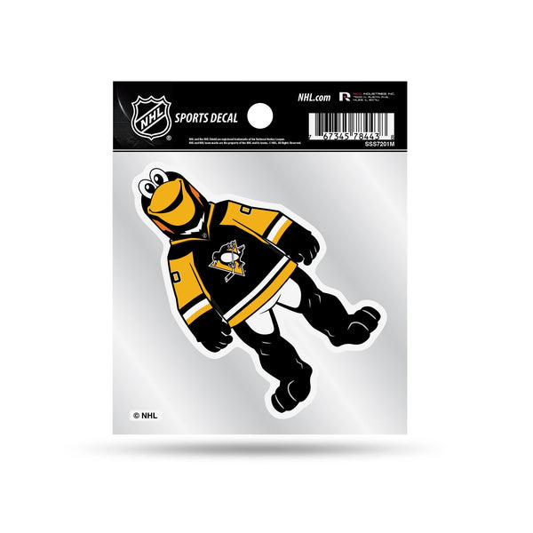 Wholesale Penguins Clear Backer Decal W/ Mascot Logo (4"X4")