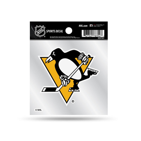 Wholesale Penguins Clear Backer Decal W/ Primary Logo (4"X4")