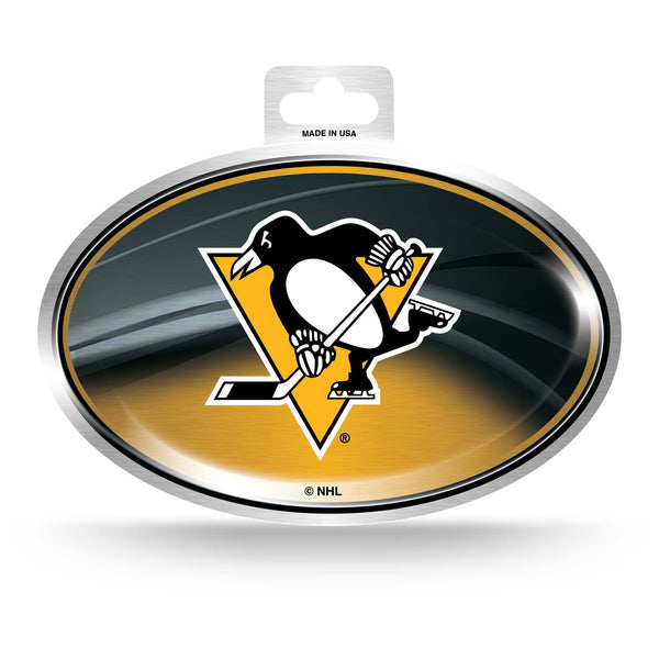 Wholesale Penguins Metallic Oval Sticker