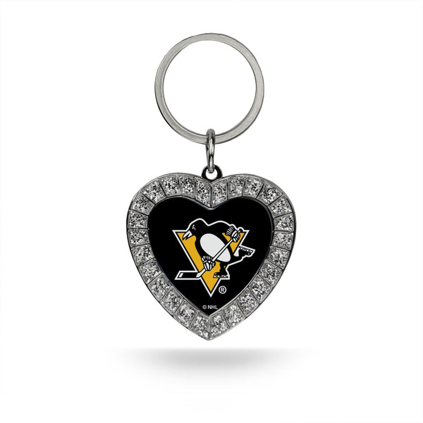 Wholesale Penguins Rhinestone Heart Keychain