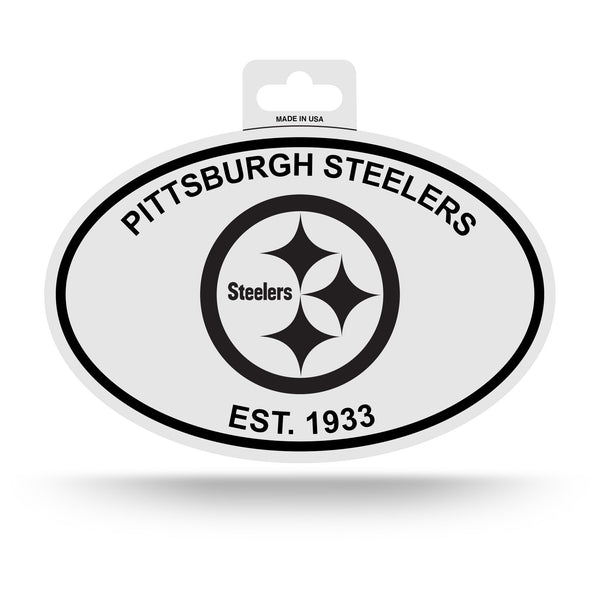 Wholesale Pittsburgh Steelers Black And White Oval Sticker