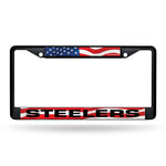 Wholesale Pittsburgh Steelers Black Chrome Frame W/ Printed Inserts - American Flag Themed