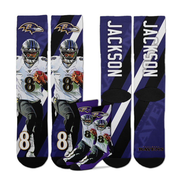 Wholesale Player Stripe Custom - Lamar Jackson - Baltimore Ravens LARGE