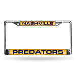 Wholesale Predators Laser Chrome Frame - Yellow Background With Navy Letters