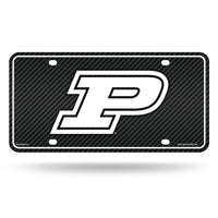 Wholesale Purdue - Carbon Fiber Design - Metal Auto Tag