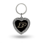 Wholesale Purdue Rhinestone Heart Key Chain