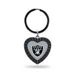 Wholesale Raiders Black Rhinestone Heart Keychain