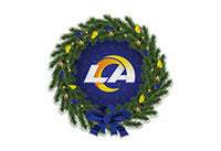 Wholesale Rams Holiday Wreath Shape Cut Pennant