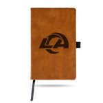 Wholesale Rams Laser Engraved Brown Notepad With Elastic Band - Generic