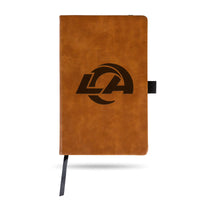 Wholesale Rams Laser Engraved Brown Notepad With Elastic Band - Generic