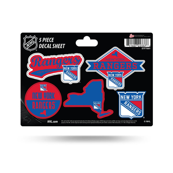 Wholesale Rangers - Ny 5-Pc Sticker Sheet