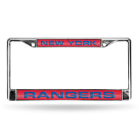 Wholesale Rangers - NY Laser Chrome Frame - New Red Background With Royal Letters