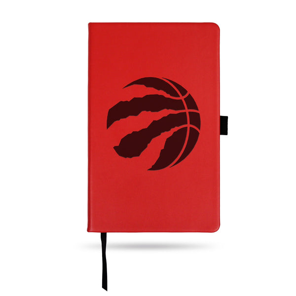 Wholesale Raptors Team Color Laser Engraved Notepad W/ Elastic Band - Red