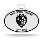 Wholesale Ravens Black And White Oval Sticker