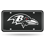 Wholesale Ravens - Carbon Fiber Design - Metal Auto Tag