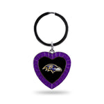 Wholesale Ravens Purple Rhinestone Heart Keychain