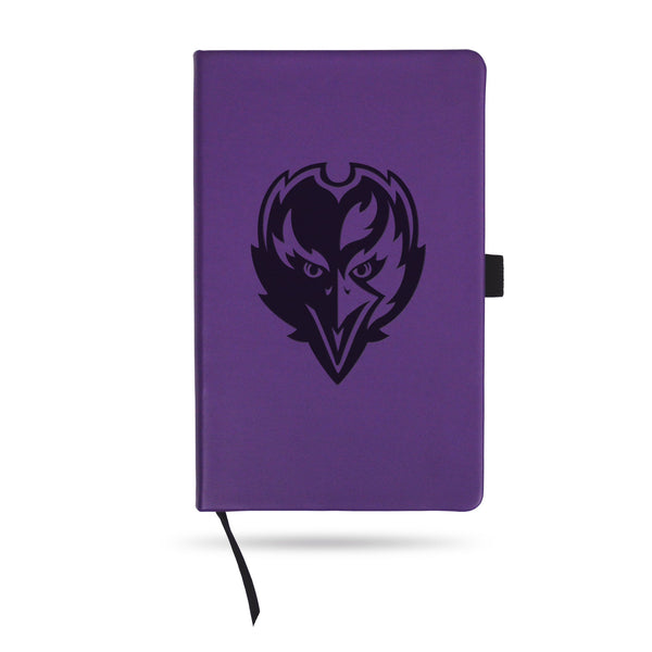 Wholesale Ravens Team Color Laser Engraved Notepad W/ Elastic Band - Purple