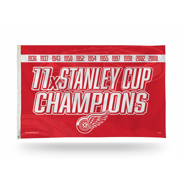 Wholesale Red Wings : 11 Time Stanley Cup Champs Banner Flag