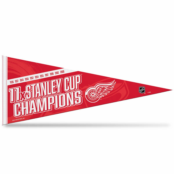 Wholesale Red Wings : 11 Time Stanley Cup Champs Soft Felt Carded Pennant (12X30)