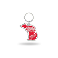 Wholesale Red Wings : 11 Time Stanley Cup Champs State Shaped Keychain (Michigan)