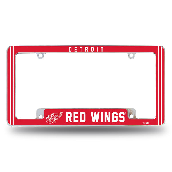 Wholesale Red Wings Alternate Design All Over Chrome Frame - Bottom Oriented