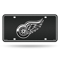 Wholesale Red Wings - Carbon Fiber Design - Metal Auto Tag