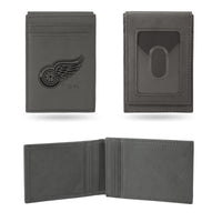 Wholesale Red Wings Laser Engraved Front Pocket Wallet - Gray