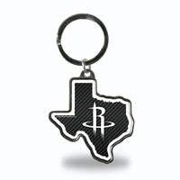 Wholesale Rockets - Carbon Fiber Design - Texas Shaped Keychain