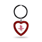 Wholesale Rockets Colored Rhinestone Heart Keychain - Red
