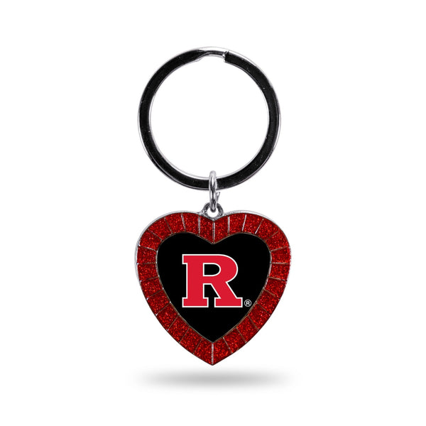 Wholesale Rutgers Red Rhinestone Heart Keychain