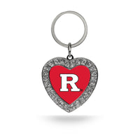 Wholesale Rutgers Rhinestone Heart Key Chain