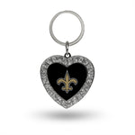 Wholesale Saints Rhinestone Heart Keychain