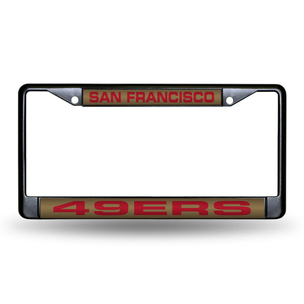 Wholesale San Francisco 49ers Black Laser Chrome 12 x 6 License Plate Frame
