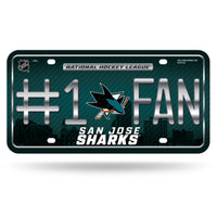 Wholesale San Jose Sharks #1 Fan Metal Auto Tag